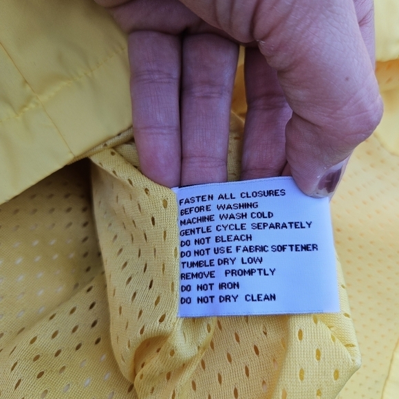 ZeroXposur yellow rain coat windbreaker removable hood 1X - Picture 9 of 12